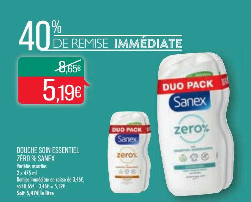 Douche Soin Essentiel Zéro % Sanex
