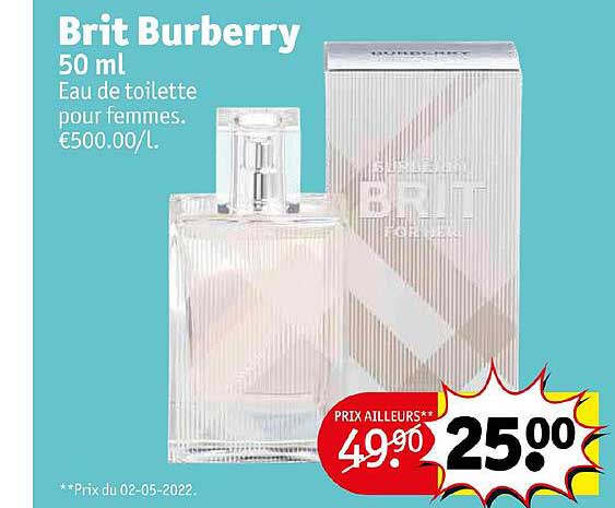 eau de toilette pour femmes 50ml brit burberry