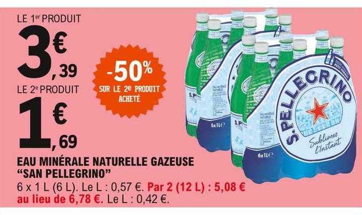 eau minérale naturelle gazeuse "san pellegrino"