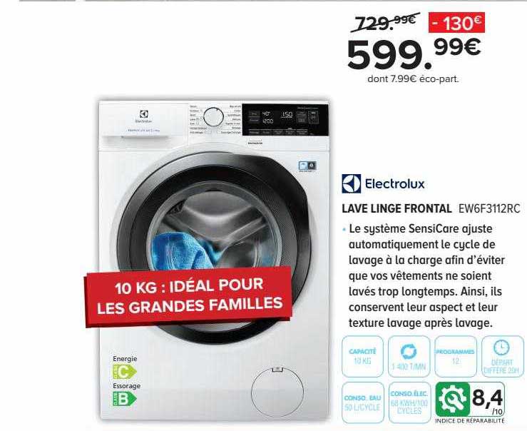 electrolux lave linge frontal