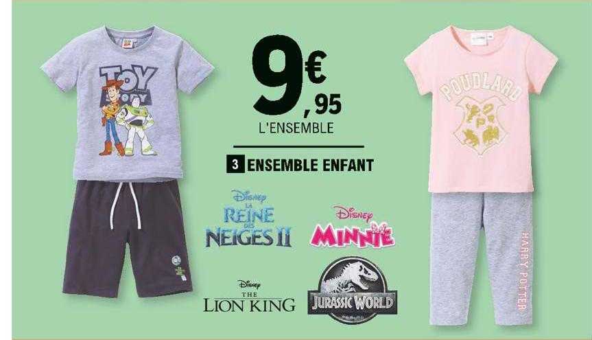ensemble enfant la reine des neiges II, minnie, the lion king, jurassic world