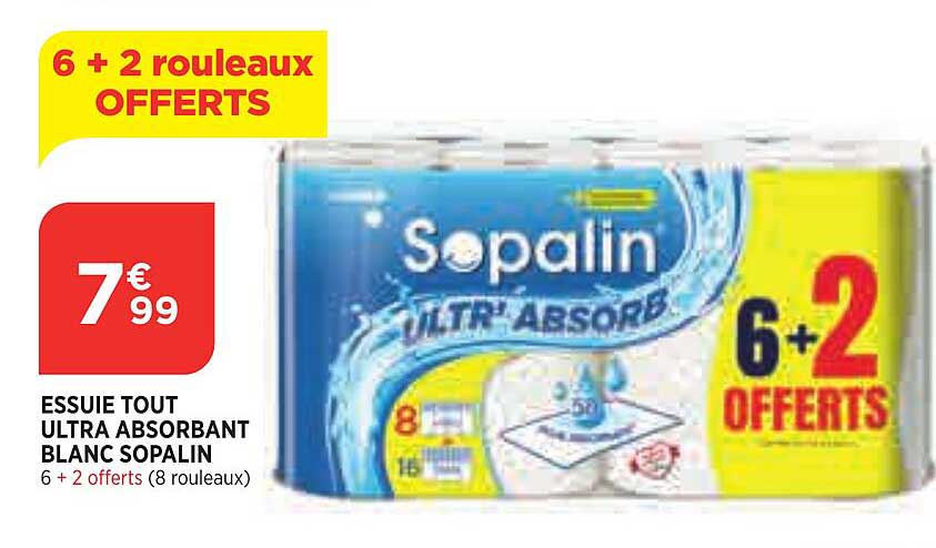 essuie tout ultra absorbant blanc sopalin