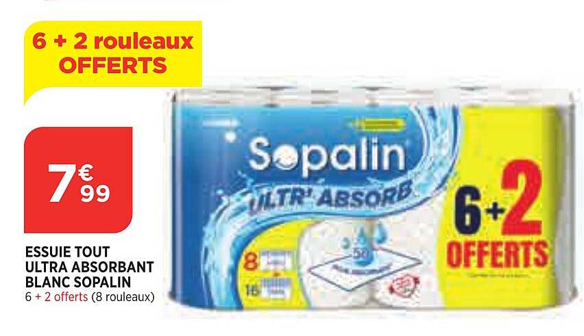 essuie tout ultra absorbant blanc sopalin