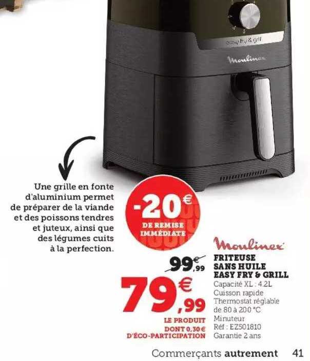 friteuse sans huile easy fry & grill moulinex