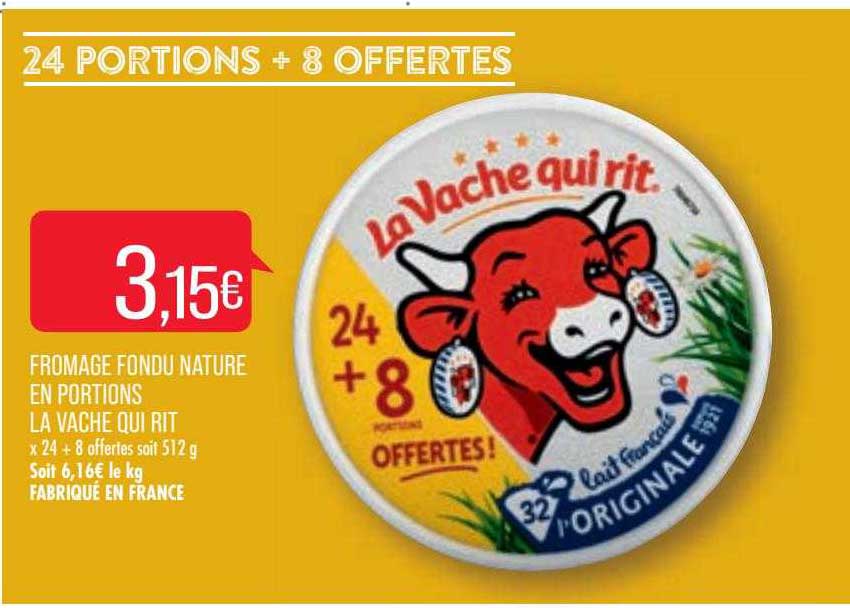 fromage fondu nature en portions la vache qui rit