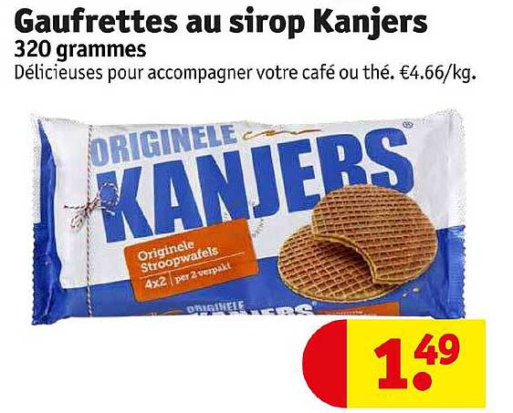 gaufrettes au sirop kanjers 320 grammes