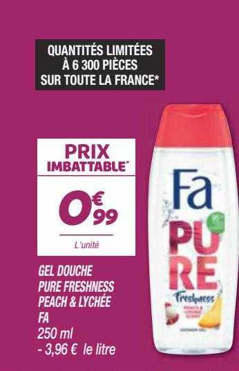 gel douche pure freshness peach & lychée fa
