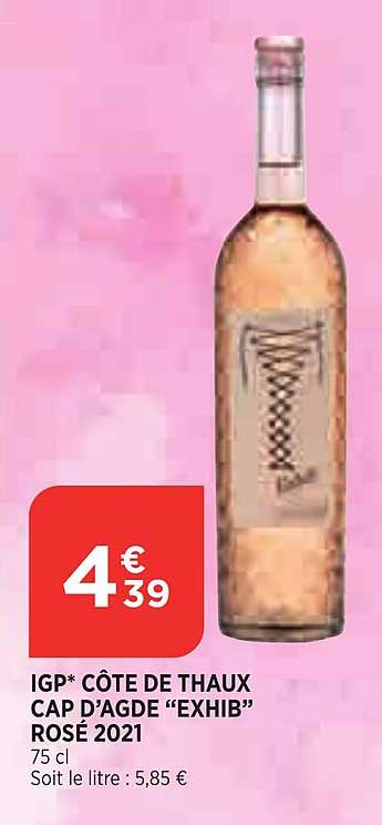 igp côte de thaux cap d'agde "exhib" rosé 2021
