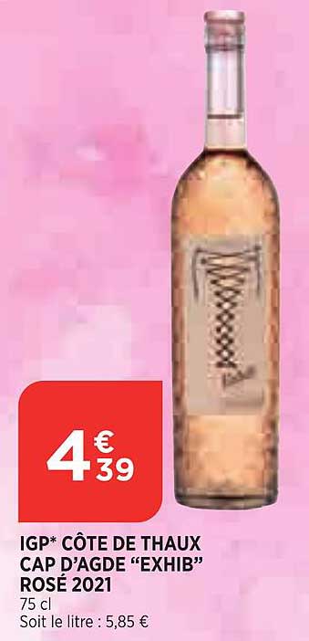 igp côte de thaux cap d'agde "exhib" rosé 2021
