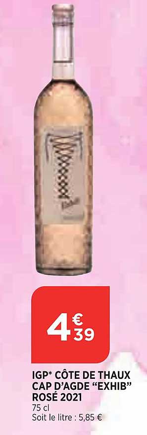 igp côte de thaux cap d'agde "exhib" rosé 2021
