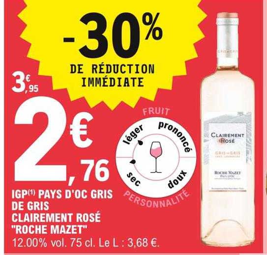 igp pays d'oc gris de gris clairement rosé "roche mazet"