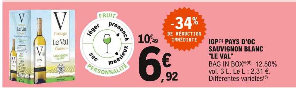 igp pays d'oc sauvignon blanc "le val"