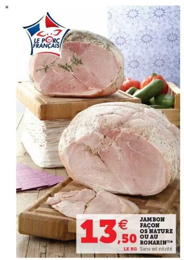 jambon façon os nature ou au romarin