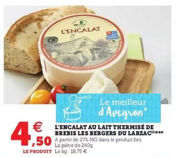 l'encalat au lait thermisé de brebis les bergers du larzac