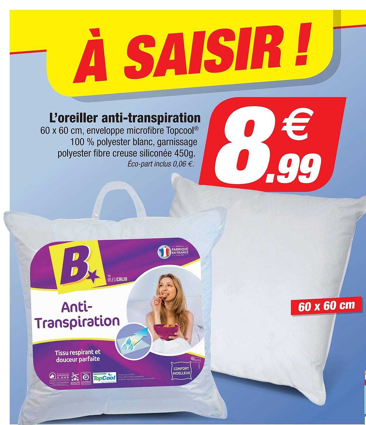l'oreiller anti-transpiration