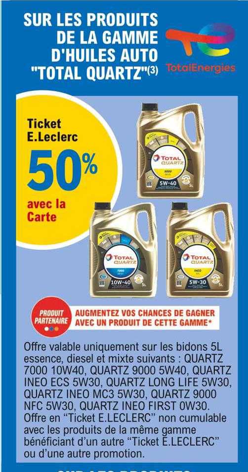 la gamme d'huiles auto "total quartz"