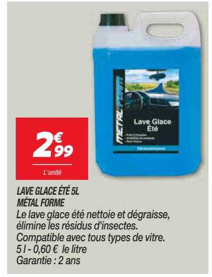 lave glace été 5l métal forme