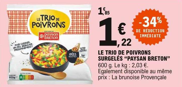 le trio de poivrons surgelés "paysan breton"