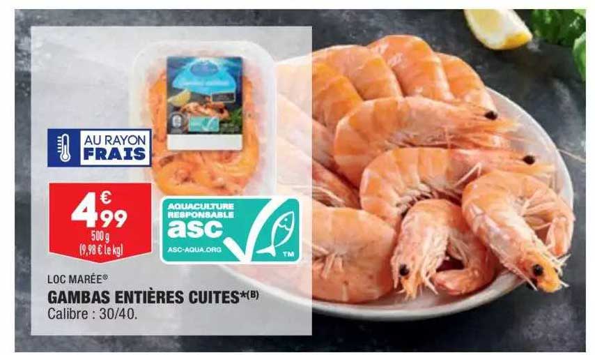 Loc Marée Gambas Entières Cuites