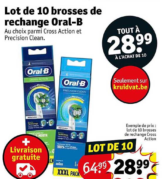 lot de 10 brosses de rechange oral-b