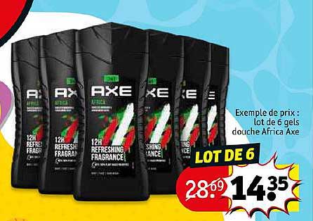 lot de 6 gels douche africa axe