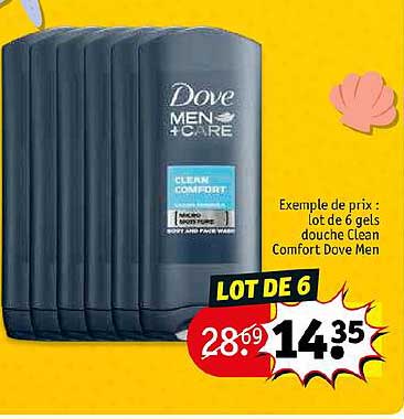 Lot De 6 Gels Douche Clean Comfort Dove Men