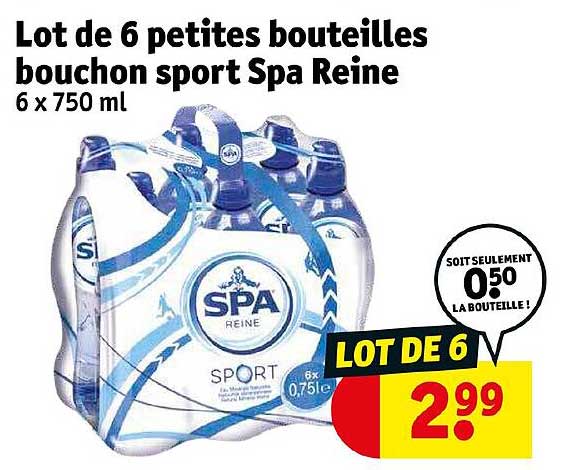 lot de 6 petites bouteilles bouchon sport spa reine