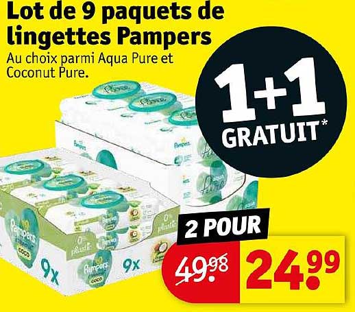 lot de 9 paquets de lingettes pampers