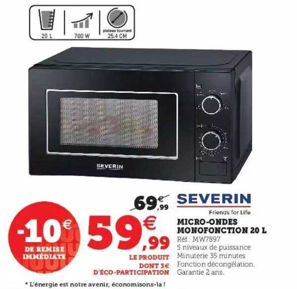micro-ondes monofonction 20l severin