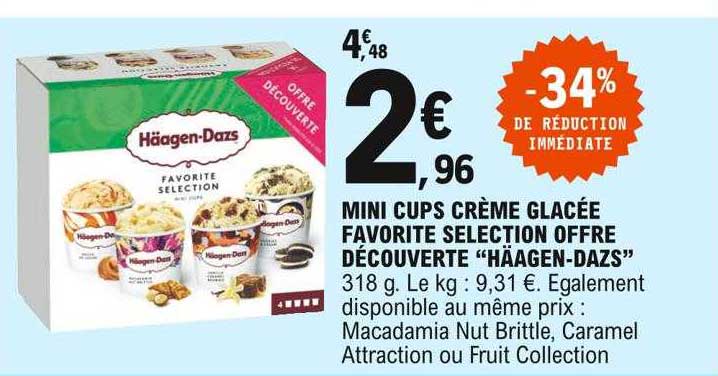 mini cups crème glacée favorite sélection offre découverte "häagen-dazs"