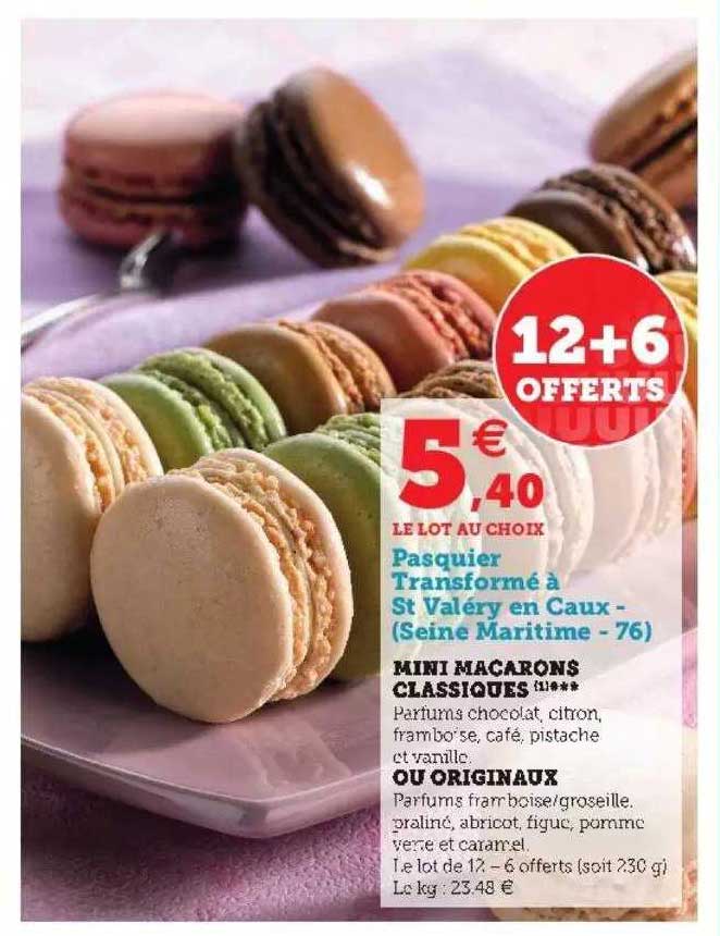 mini macarons classiques ou originaux 12+6 offerts