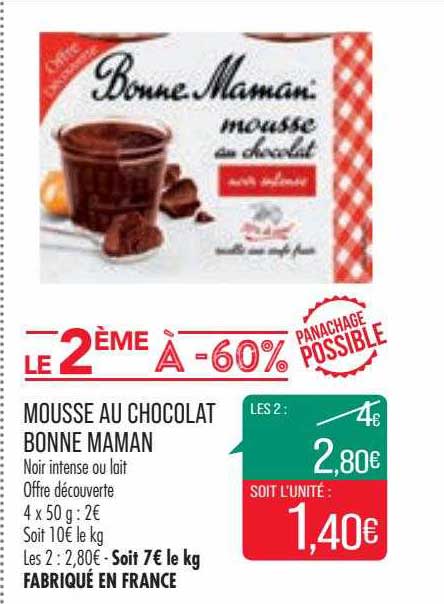 mousse au chocolat bonne maman