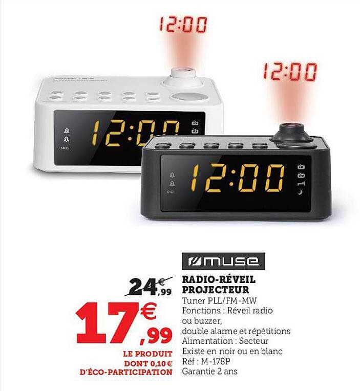 muse radio-réveil projecteur