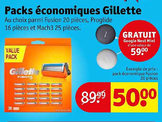 Packs économiques Gillette
