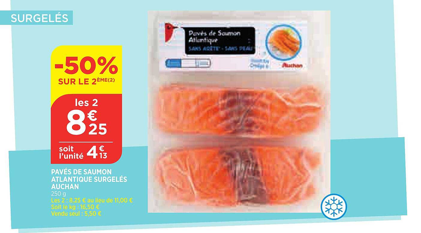 Pavés De Saumon Atlantique Surgelés Auchan