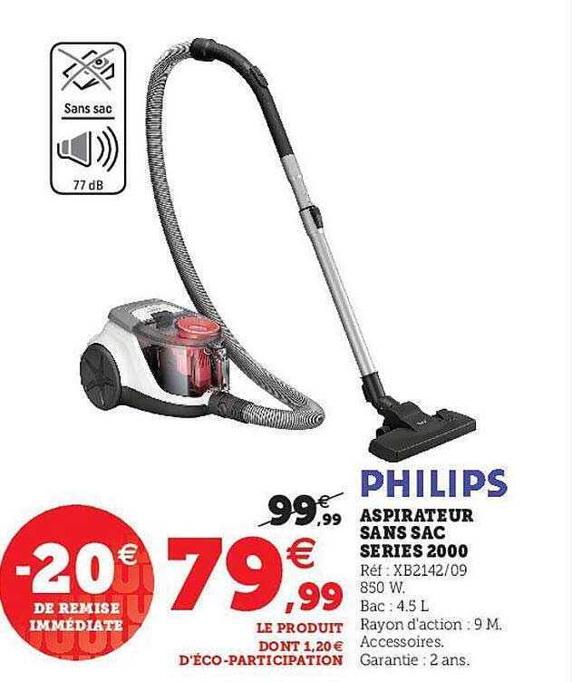 philips aspirateur sans sac series 2000