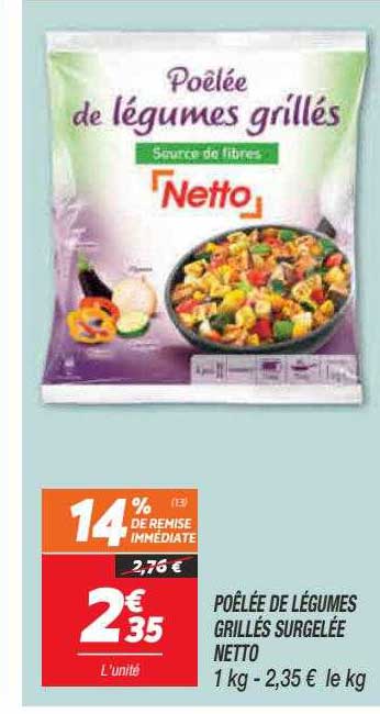 Poêlée De Légumes Grillés Surgelée Netto
