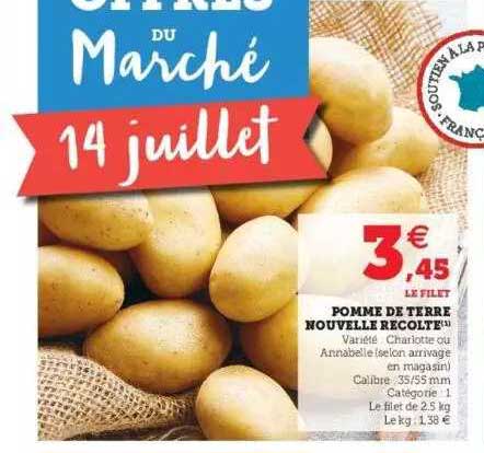 pomme de terre nouvelle récolte