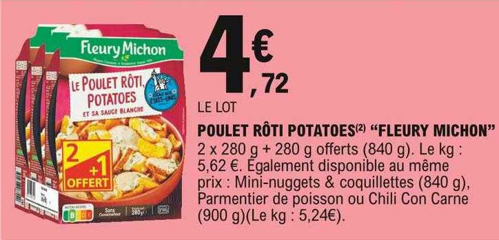 poulet rôti potatoes "fleury michon"