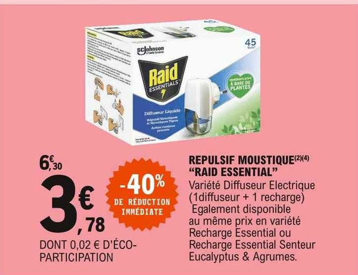répulsif moustique "raid essential"