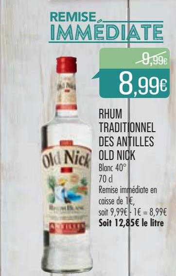 rhum traditionnel des antilles old nick