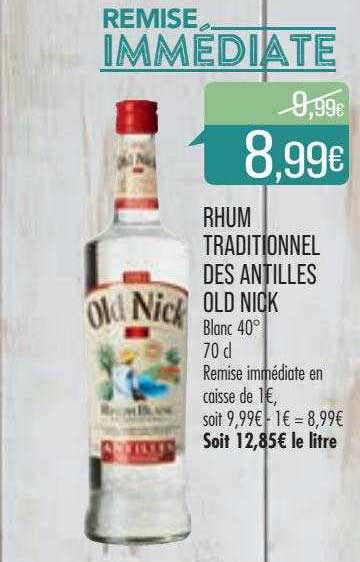 rhum traditionnel des antilles old nick
