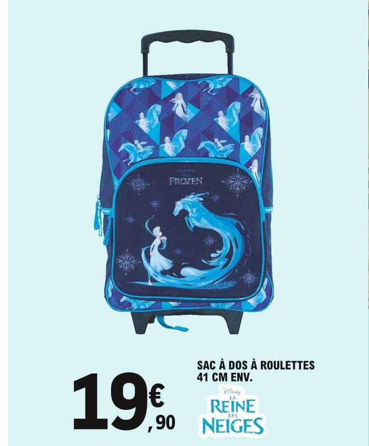 sac à dos à roulettes 41 cm env. la reine des neiges