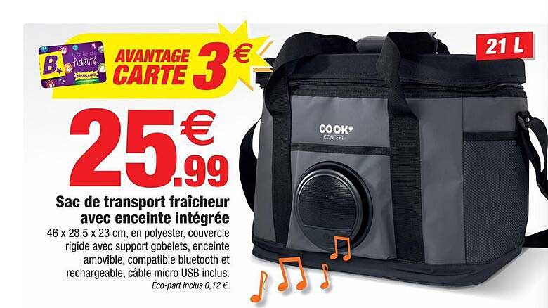 sac de transport fraîcheur avec enceinte intégrée