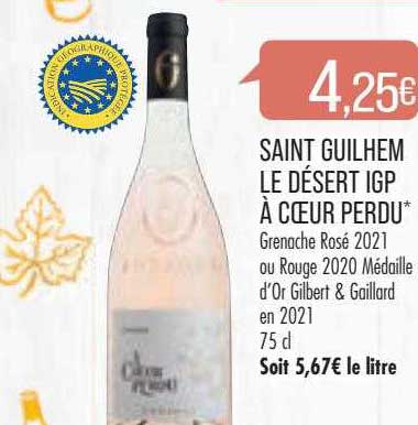 saint guilhem le désert igp à coeur perdu