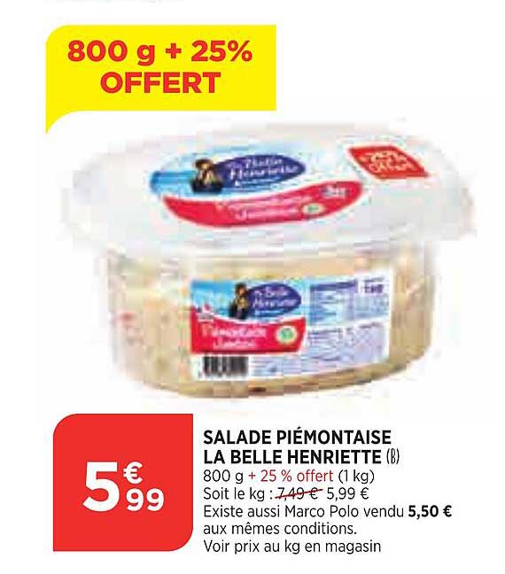 salade piémontaise la belle henriette