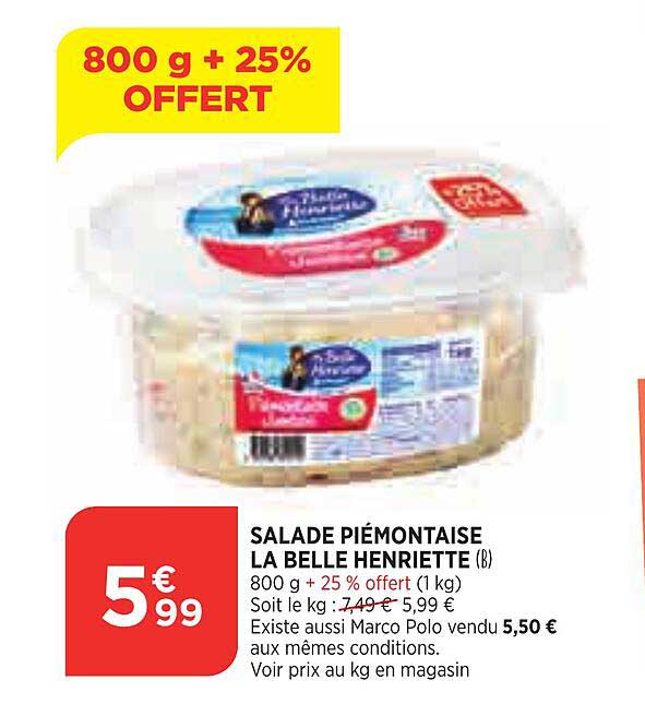 salade piémontaise la belle henriette