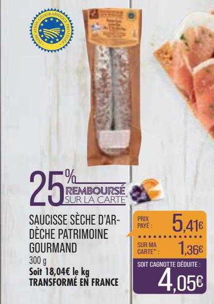 saucisse sèche d'ardèche patrimoine gourmand