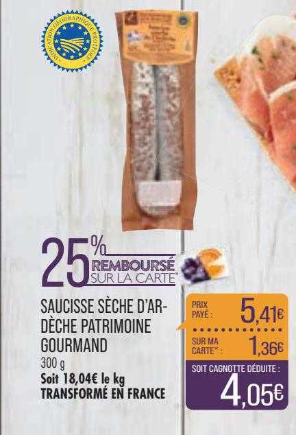 saucisse sèche d'ardèche patrimoine gourmand