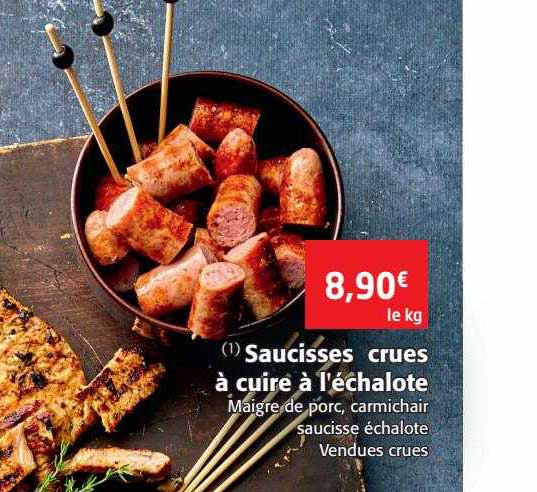saucisses crues à cuire à l'échalote